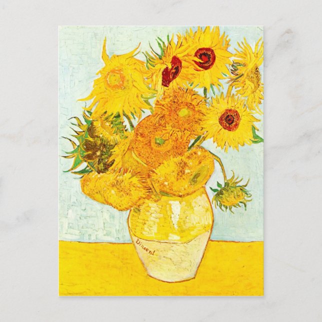 Vincent van Gogh Vase with Twelve Sunflowers Art Postcard (Front)