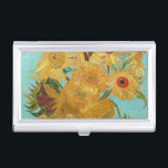 Vincent Van Gogh - Vase with Twelve Sunflowers Business Card Holder<br><div class="desc">Vase with Twelve Sunflowers / Vase avec douze tournesols - Vincent Van Gogh,  January 1889 - Sunflowers 1889 repetition of third version (F455)</div>