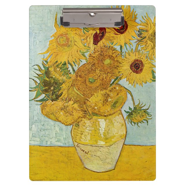 Vincent Van Gogh - Vase with Twelve Sunflowers Clipboard (Front)