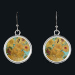 Vincent Van Gogh - Vase with Twelve Sunflowers Earrings<br><div class="desc">Vase with Twelve Sunflowers / Vase avec douze tournesols - Vincent Van Gogh,  January 1889 - Sunflowers 1889 repetition of third version (F455)</div>