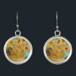 Vincent Van Gogh - Vase with Twelve Sunflowers Earrings<br><div class="desc">Vase with Twelve Sunflowers / Vase avec douze tournesols - Vincent Van Gogh,  January 1889 - Sunflowers 1889 repetition of third version (F455)</div>