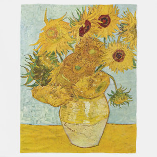 Vincent Van Gogh - Vase with Twelve Sunflowers Fleece Blanket