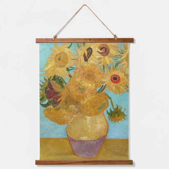 Vincent Van Gogh - Vase with Twelve Sunflowers Hanging Tapestry (Front)