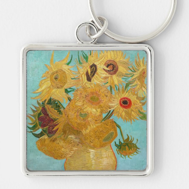 Vincent Van Gogh - Vase with Twelve Sunflowers Key Ring (Front)