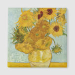 Vincent Van Gogh - Vase with Twelve Sunflowers Magnet<br><div class="desc">Vase with Twelve Sunflowers / Vase avec douze tournesols - Vincent Van Gogh,  August 1888 - Sunflowers 1888 third version (F456)</div>