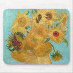 Vincent Van Gogh - Vase with Twelve Sunflowers Mouse Pad<br><div class="desc">Vase with Twelve Sunflowers / Vase avec douze tournesols - Vincent Van Gogh,  January 1889 - Sunflowers 1889 repetition of third version (F455)</div>