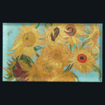 Vincent Van Gogh - Vase with Twelve Sunflowers Place Card Holder<br><div class="desc">Vase with Twelve Sunflowers / Vase avec douze tournesols - Vincent Van Gogh,  January 1889 - Sunflowers 1889 repetition of third version (F455)</div>
