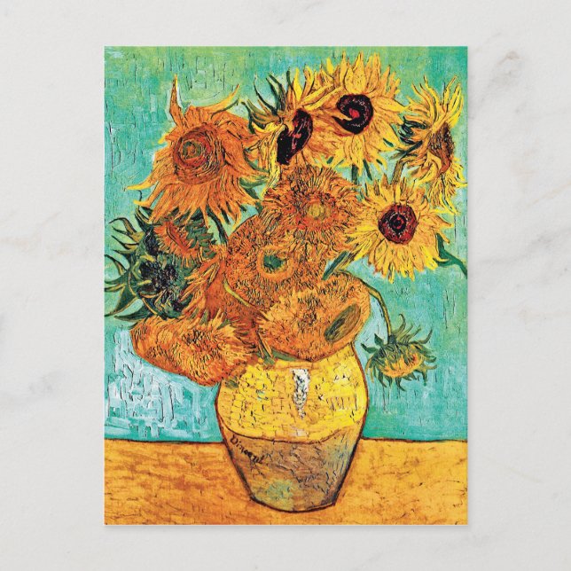 Vincent Van Gogh - Vase With Twelve Sunflowers Postcard (Front)