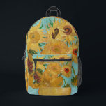 Vincent Van Gogh - Vase with Twelve Sunflowers Printed Backpack<br><div class="desc">Vase with Twelve Sunflowers / Vase avec douze tournesols - Vincent Van Gogh,  January 1889 - Sunflowers 1889 repetition of third version (F455)</div>
