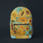 Vincent Van Gogh - Vase with Twelve Sunflowers Printed Backpack<br><div class="desc">Vase with Twelve Sunflowers / Vase avec douze tournesols - Vincent Van Gogh,  January 1889 - Sunflowers 1889 repetition of third version (F455)</div>