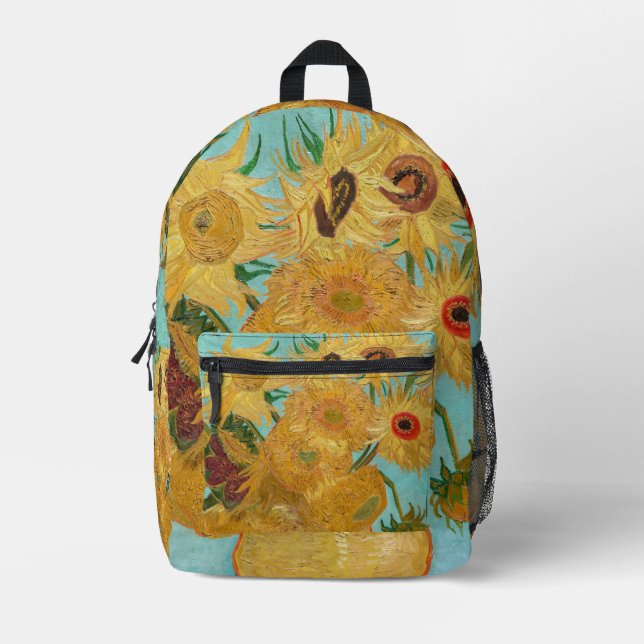 Vincent Van Gogh - Vase with Twelve Sunflowers Printed Backpack (Front)