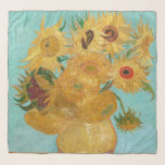 Vincent Van Gogh - Vase with Twelve Sunflowers Scarf<br><div class="desc">Vase with Twelve Sunflowers / Vase avec douze tournesols - Vincent Van Gogh,  January 1889 - Sunflowers 1889 repetition of third version (F455)</div>