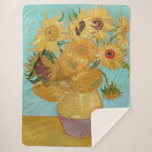 Vincent Van Gogh - Vase with Twelve Sunflowers Sherpa Blanket<br><div class="desc">Vase with Twelve Sunflowers / Vase avec douze tournesols - Vincent Van Gogh,  January 1889 - Sunflowers 1889 repetition of third version (F455)</div>