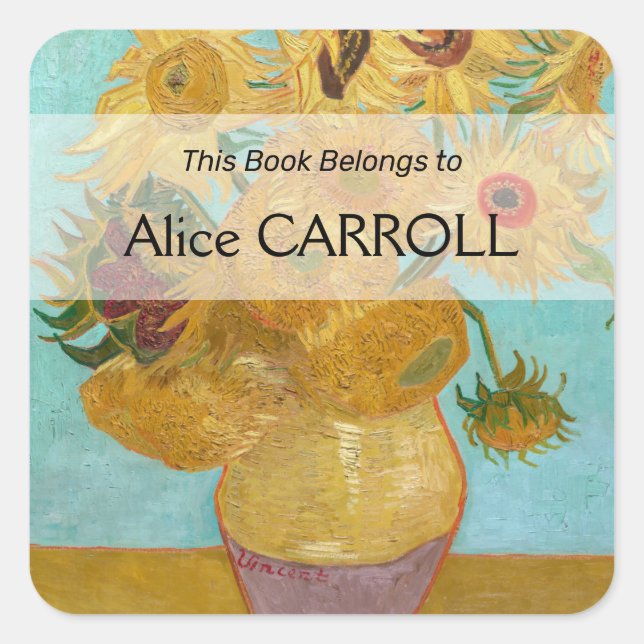 Vincent Van Gogh - Vase with Twelve Sunflowers Square Sticker (Front)