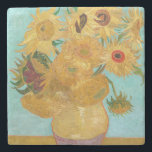 Vincent Van Gogh - Vase with Twelve Sunflowers Stone Coaster<br><div class="desc">Vase with Twelve Sunflowers / Vase avec douze tournesols - Vincent Van Gogh,  January 1889 - Sunflowers 1889 repetition of third version (F455)</div>