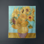 Vincent Van Gogh - Vase with Twelve Sunflowers Tapestry<br><div class="desc">Vase with Twelve Sunflowers / Vase avec douze tournesols - Vincent Van Gogh,  January 1889 - Sunflowers 1889 repetition of third version (F455)</div>