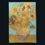 Vincent Van Gogh - Vase with Twelve Sunflowers Tea Towel<br><div class="desc">Vase with Twelve Sunflowers / Vase avec douze tournesols - Vincent Van Gogh,  January 1889 - Sunflowers 1889 repetition of third version (F455)</div>