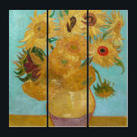 Vincent Van Gogh - Vase with Twelve Sunflowers Triptych<br><div class="desc">Vase with Twelve Sunflowers / Vase avec douze tournesols - Vincent Van Gogh,  January 1889 - Sunflowers 1889 repetition of third version (F455)</div>