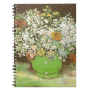 Vincent van Gogh - Vase with Zinnias and Flowers Notebook