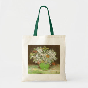 Vincent van Gogh - Vase with Zinnias and Flowers Tote Bag