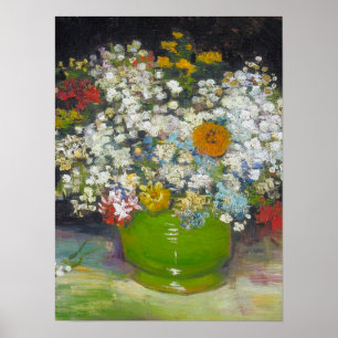 Vincent Van Gogh - Vase with Zinnias Poster