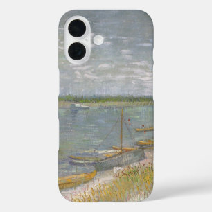 Vincent van Gogh - View of a River w Rowing Boats iPhone 16 Case