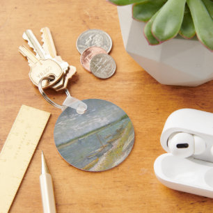 Vincent van Gogh - View of a River w Rowing Boats Key Ring
