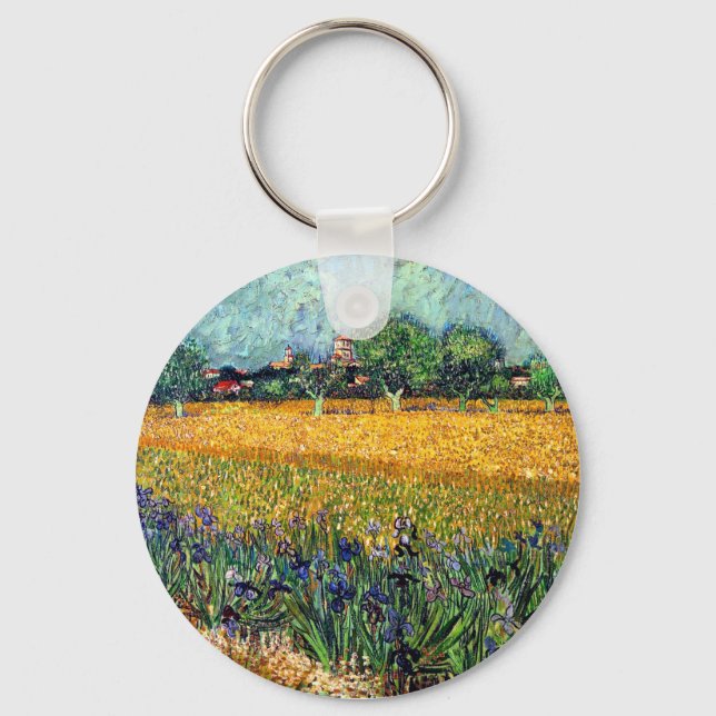Vincent Van Gogh - View Of Arles With Irises Key Ring (Front)