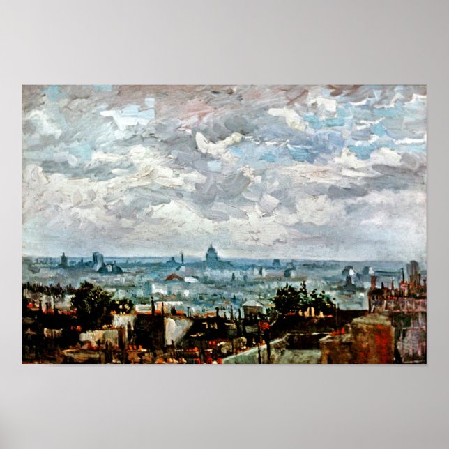 Vincent Van Gogh - View Of The Roofs Of Paris Poster (Front)