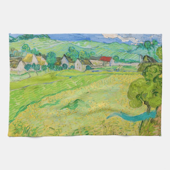Vincent van Gogh - View of Vessenots near Auvers Tea Towel (Horizontal)