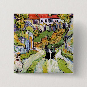 Vincent Van Gogh - Village Street And Steps 15 Cm Square Badge