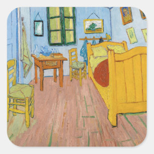 Vincent Van Gogh - Vincent's Bedroom in Arles Square Sticker