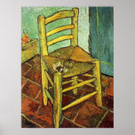 Vincent Van Gogh - Vincent's chair with his pipe Poster<br><div class="desc">Vincent Willem van Gogh (30 March 1853–29 July 1890) was a Dutch Post-Impressionist painter whose work had a far-reaching influence on 20th century art for its vivid colours and emotional impact. He suffered from anxiety and increasingly frequent bouts of mental illness throughout his life, and died largely unknown, at the...</div>