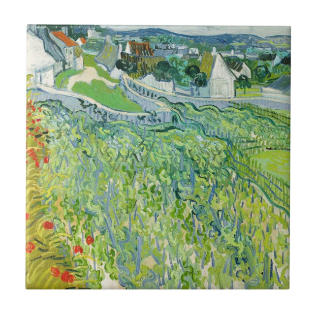 Vincent van Gogh - Vineyards at Auvers Ceramic Tile (Front)