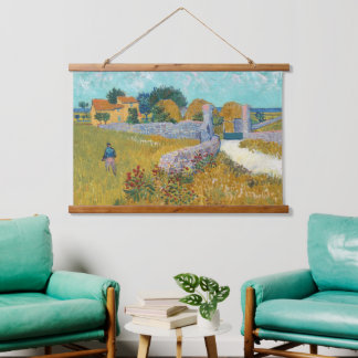 Vincent Van Gogh Vintage Farmhouse in Provence Hanging Tapestry