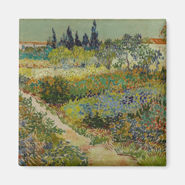 Vincent Van Gogh Vintage Garden at Arles Magnet (Front)