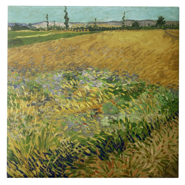 Vincent Van Gogh Vintage Wheatfield Ceramic Tile (Front)