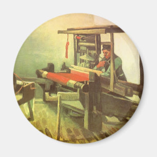 Vincent van Gogh Weaver Facing Left Spinning Wheel Magnet