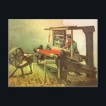 Vincent van Gogh Weaver Facing Left Spinning Wheel Postcard<br><div class="desc">Weaver Facing Left with Spinning Wheel (1884) by Vincent van Gogh is a vintage Post Impressionism fine art daily life painting. A textile worker creating cloth or fabric on a loom. The way the warp and weft threads is called the weave. A spinning wheel is there to create thread or...</div>