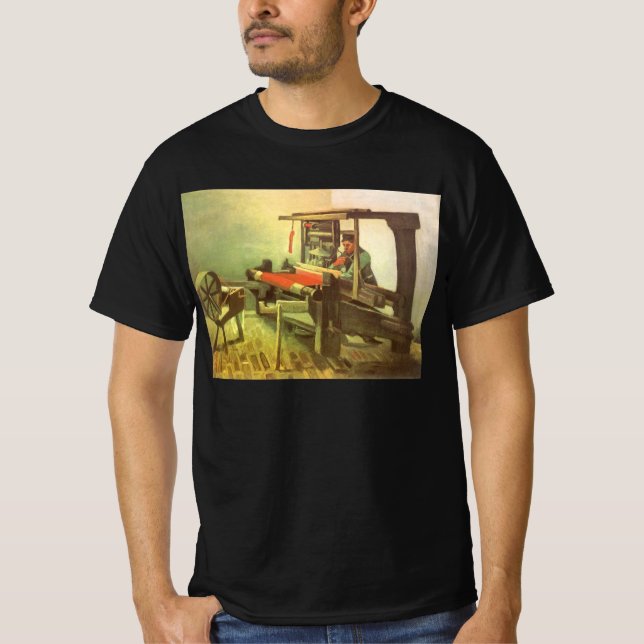 Vincent van Gogh Weaver Facing Left Spinning Wheel T-Shirt (Front)