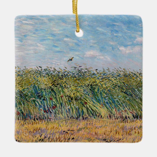 Vincent van Gogh - Wheat Field with a Lark Ceramic Ornament (Front)