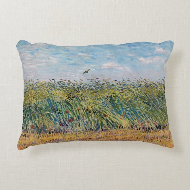Vincent van Gogh - Wheat Field with a Lark Decorative Cushion (Front)