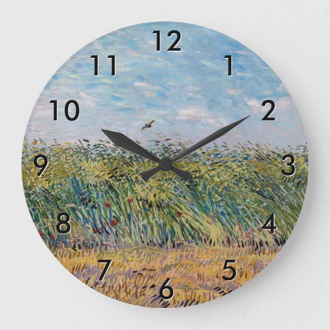 Vincent van Gogh - Wheat Field with a Lark Large Clock (Front)