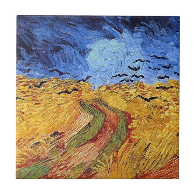 Vincent Van Gogh - Wheat Field with Black Crows Ceramic Tile (Front)