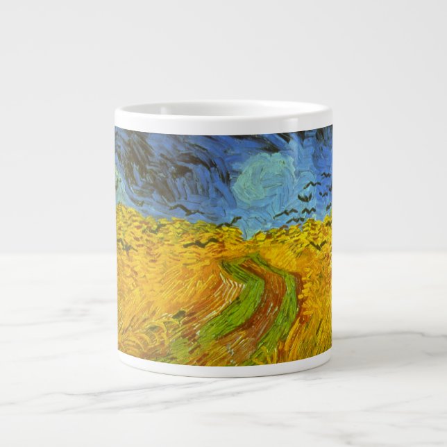 Vincent van Gogh Wheat Field with Crows Large Coffee Mug (Front)