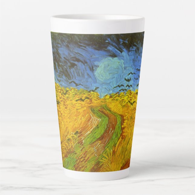Vincent van Gogh Wheat Field with Crows Latte Mug (Front)