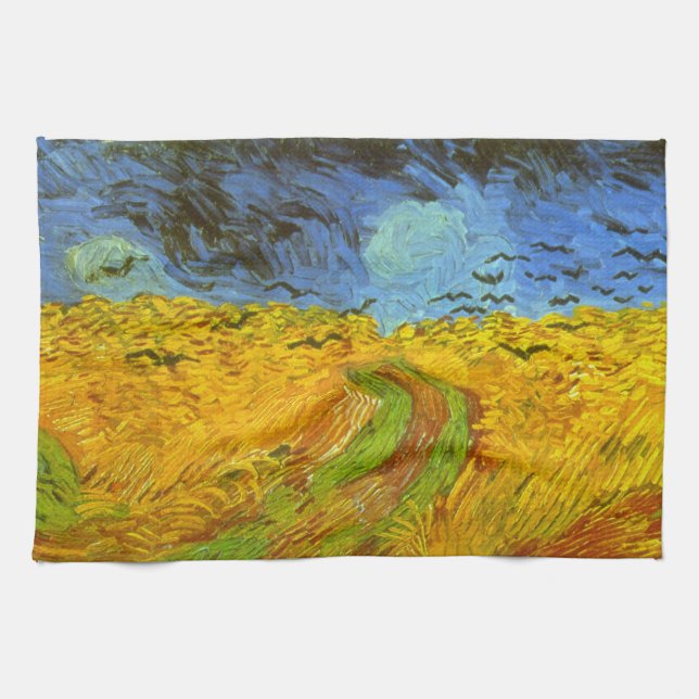 Vincent van Gogh Wheat Field with Crows Tea Towel (Horizontal)