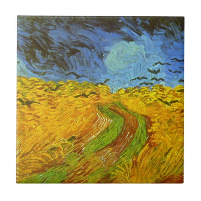 Vincent van Gogh Wheat Field with Crows Tile (Front)