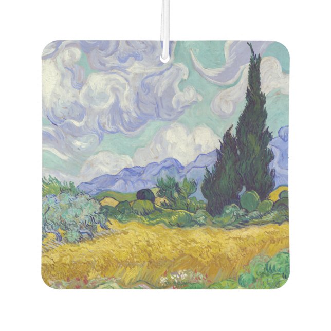 Vincent Van Gogh - Wheat Field with Cypresses Car Air Freshener (Front)