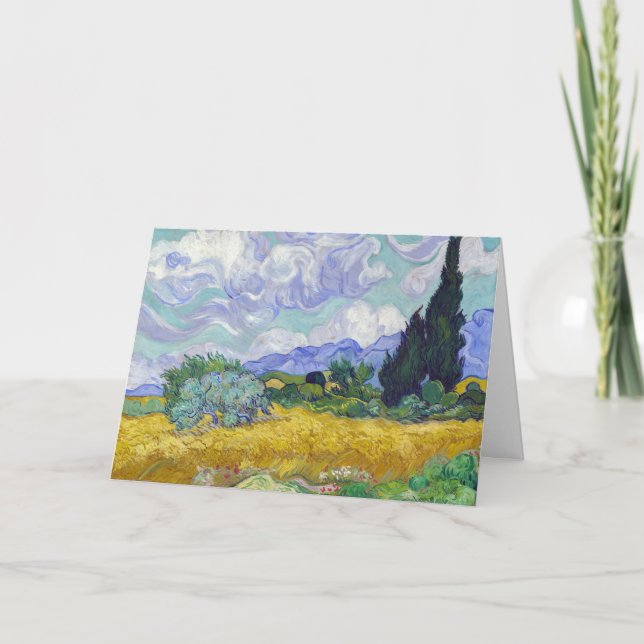 Vincent Van Gogh - Wheat Field with Cypresses Card (Front)